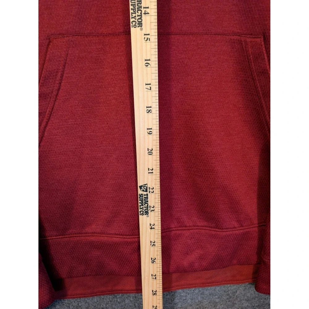 Adidas Hoodie Mens 2XL Red Climawarm Pullover Fleece Kangaroo Logo Sweatshirt